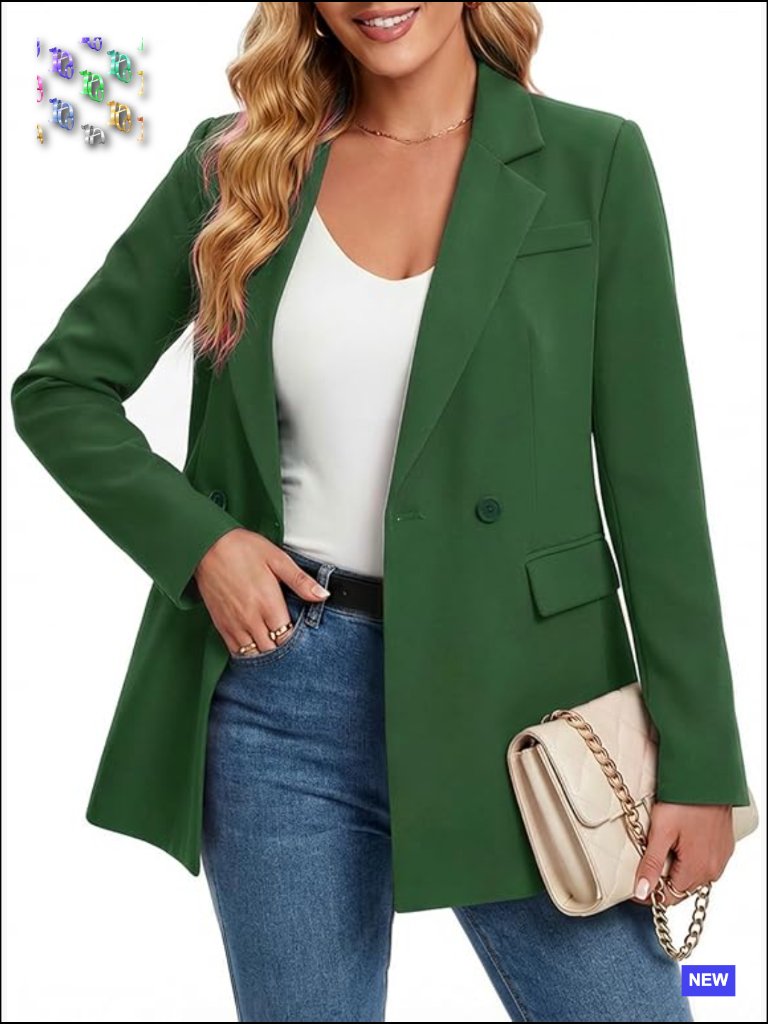 Oversized Double Breasted Blazer Classic Chic Work Office Business Casual